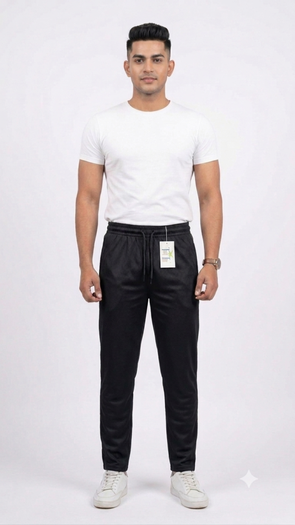 TrueTry Men's 4-Way Lycra Stretch Track Pants